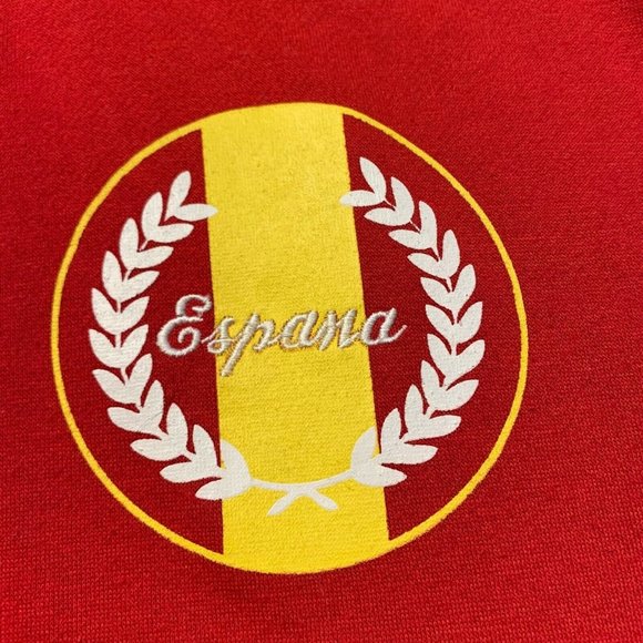 Carbon ESPANA Number 21 Track Jacket Fleece Lined Striped Spell Out Red Yellow M - Picture 2 of 12
